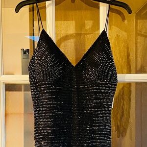 NWT, Adrianna Papell Evening, Blacked Beaded Cocktail Dress, Size 10